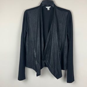 Calvin Klein Chic Black Draped Cardigan stay Jacket Size Small Petite